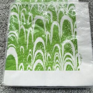 Vintage 1960 New‎ Old Stock Paper Dinner Party Napkins Sealed Retro Green Morgan